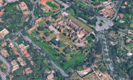 Terme di Caracalla a Roma. Fotografie © Google Maps