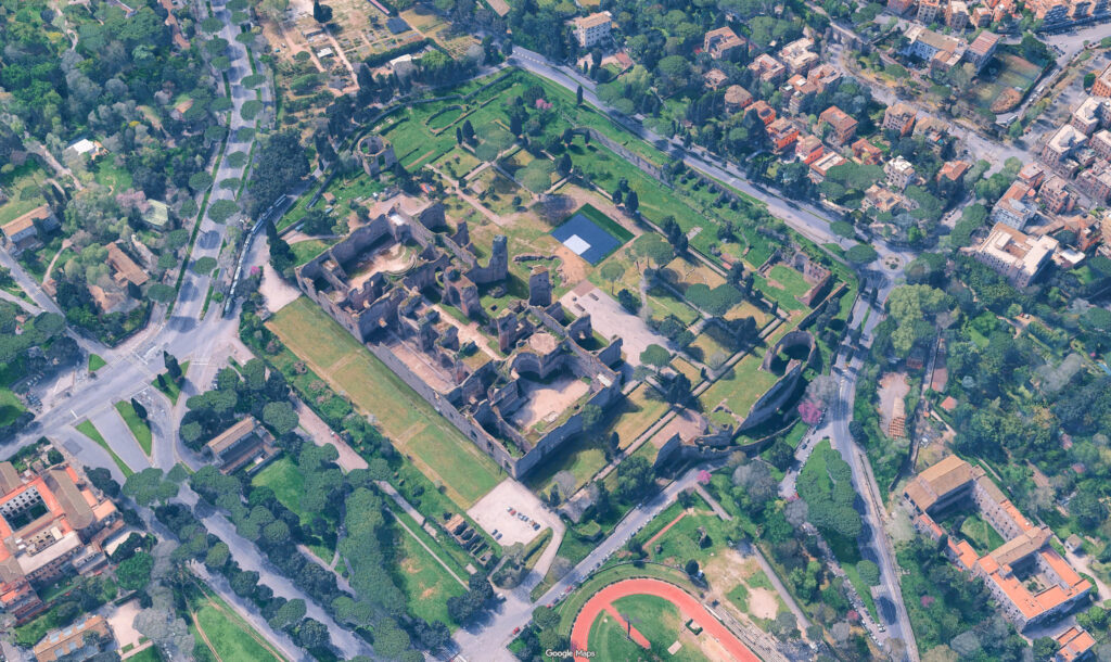Terme di Caracalla a Roma. Fotografie © Google Maps