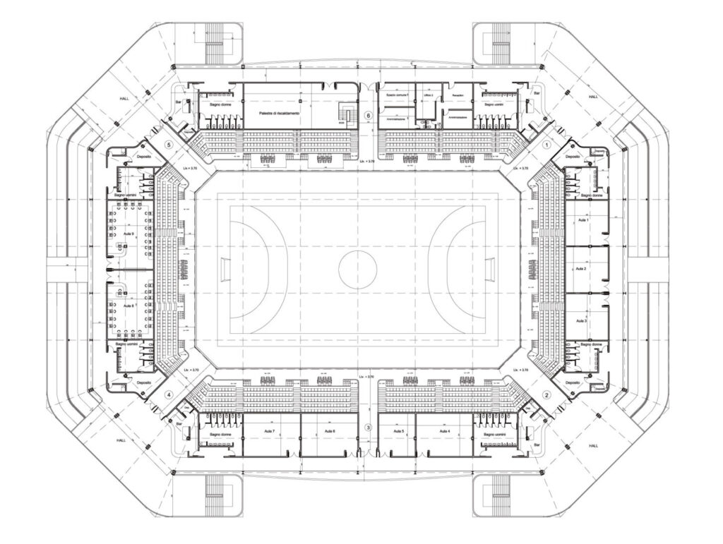 Palazzetto dello sport Archweb dwg download