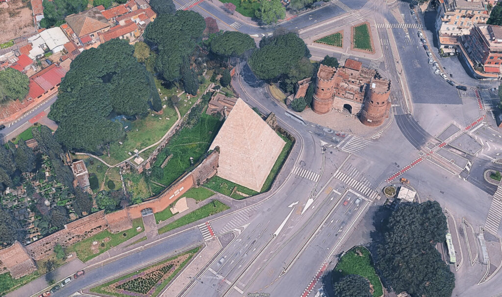 Piramide Cestia a Roma. Foto © Google Maps