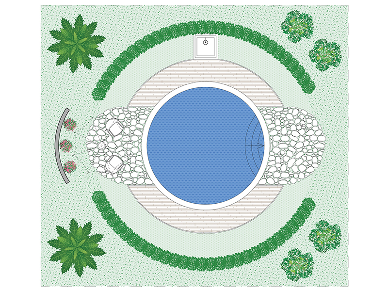 Swimming pool with garden 05 dwg Archweb