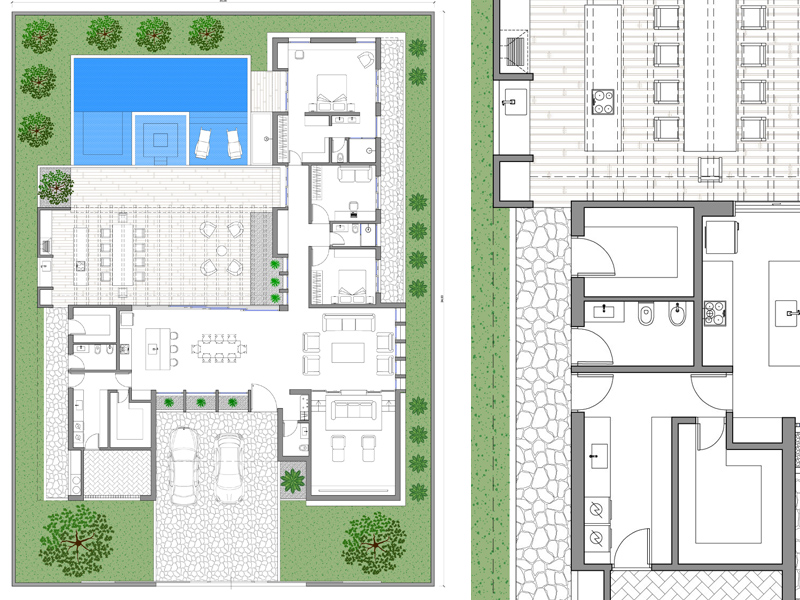 Villa con piscina 04 dwg