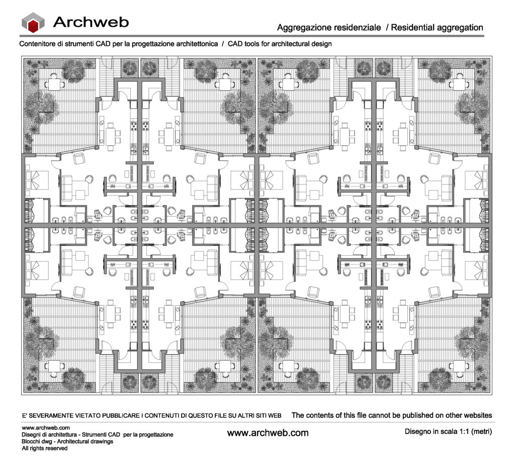 Aggregazione residenziale 12 dwg