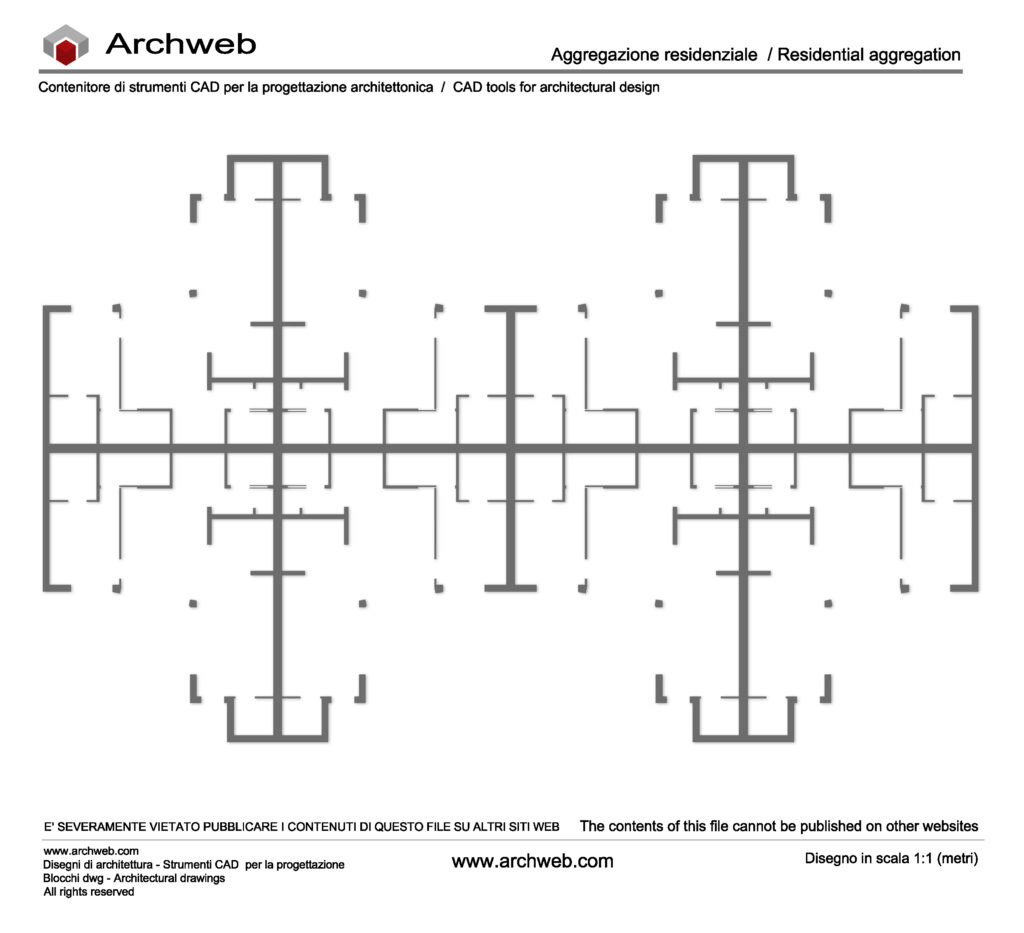 Aggregazione residenziale 12 dwg