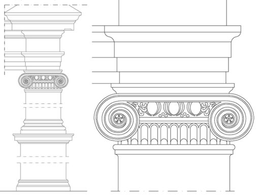 Capitello dwg di Villa Giulia a Roma Archweb