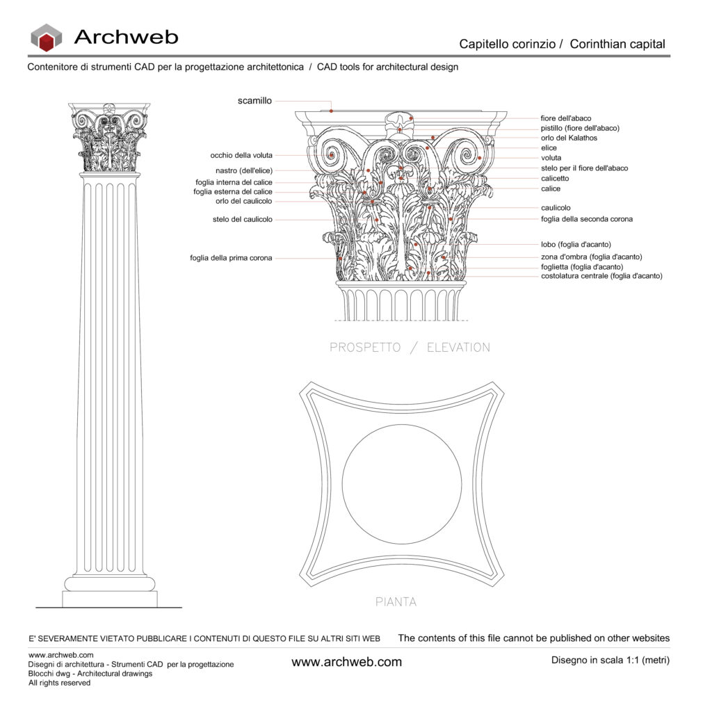 Capitello corinzio dwg Archweb