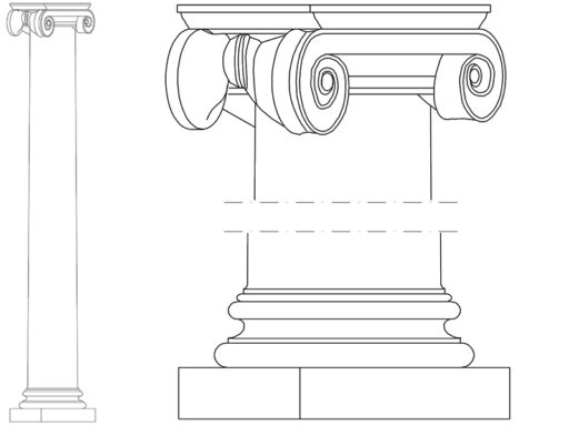 Capitello ionico dwg Archweb