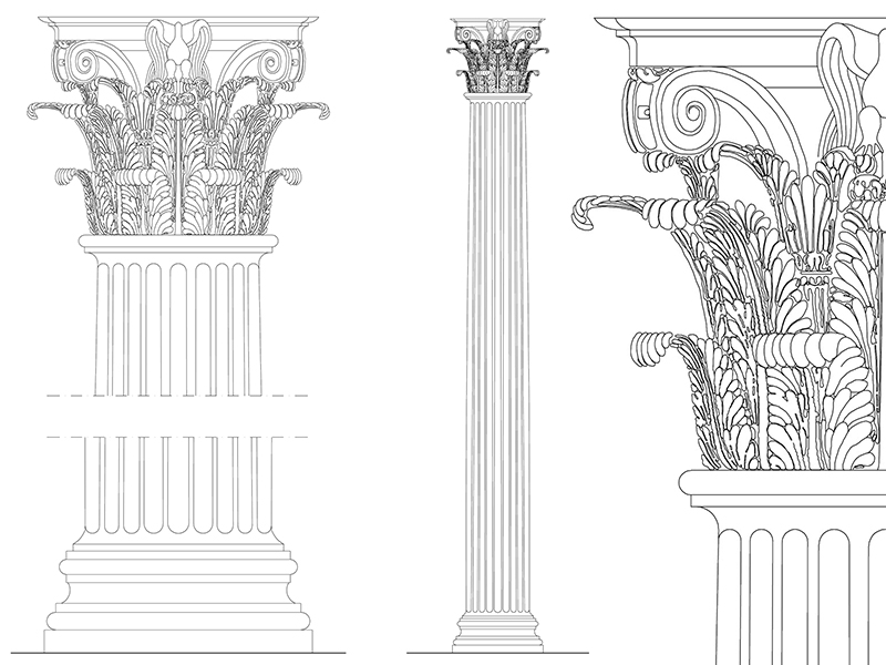 Colonna e capitello corinzio dwg Archweb