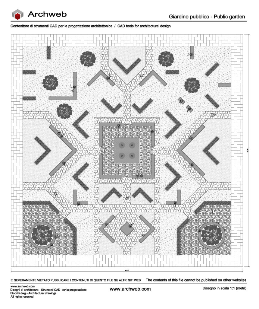 Giardino contemporaneo dwg 04 (anteprima in bianco e nero) Archweb