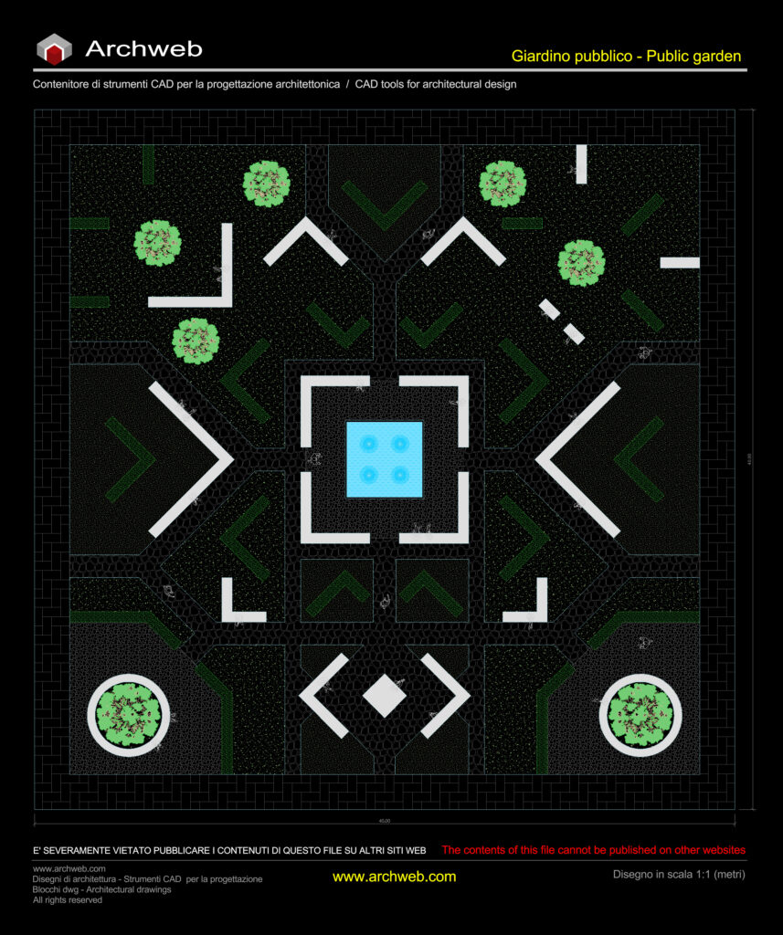 Giardino contemporaneo dwg 04 (anteprima cad) Archweb