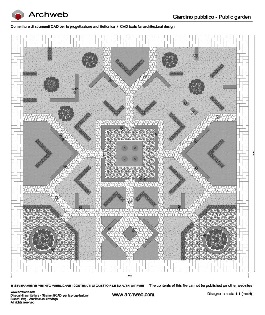 Giardino contemporaneo dwg 04 (anteprima in bianco e nero) Archweb