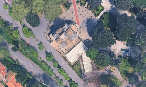 Casina Valadier a Villa Borghese. Fotografia aerea © Google Maps