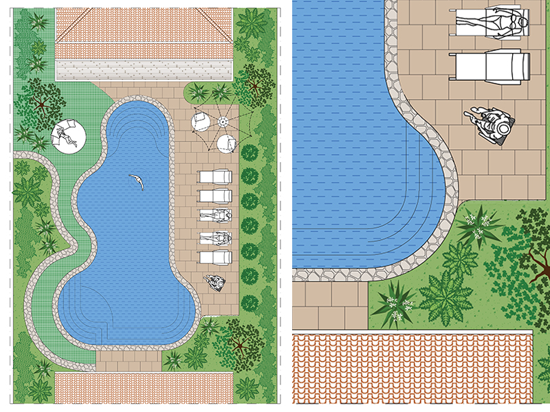 Giardino con piscina 09 Archweb