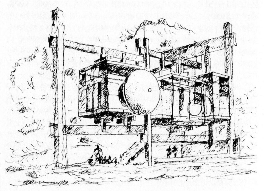 Schizzo della Casa Albero di Giuseppe Perugini