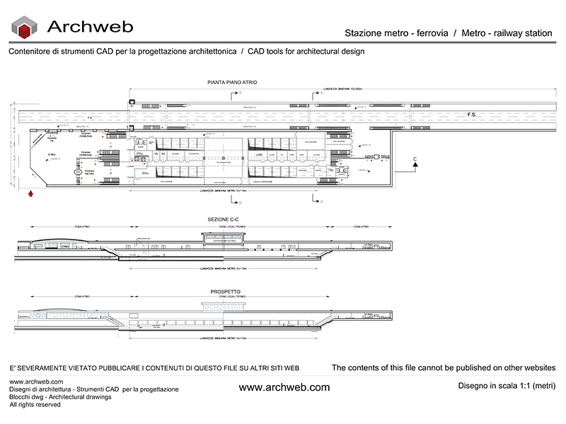 Stazione metro ferrovia 01 dwg Archweb