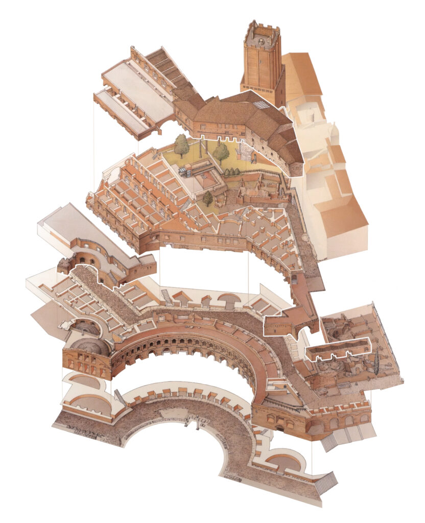 Mercati di Traiano - Esploso assonometrico