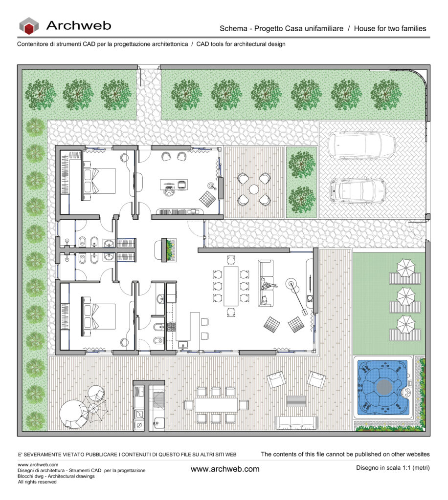 Casa unifamiliare 21 dwg cad Archweb