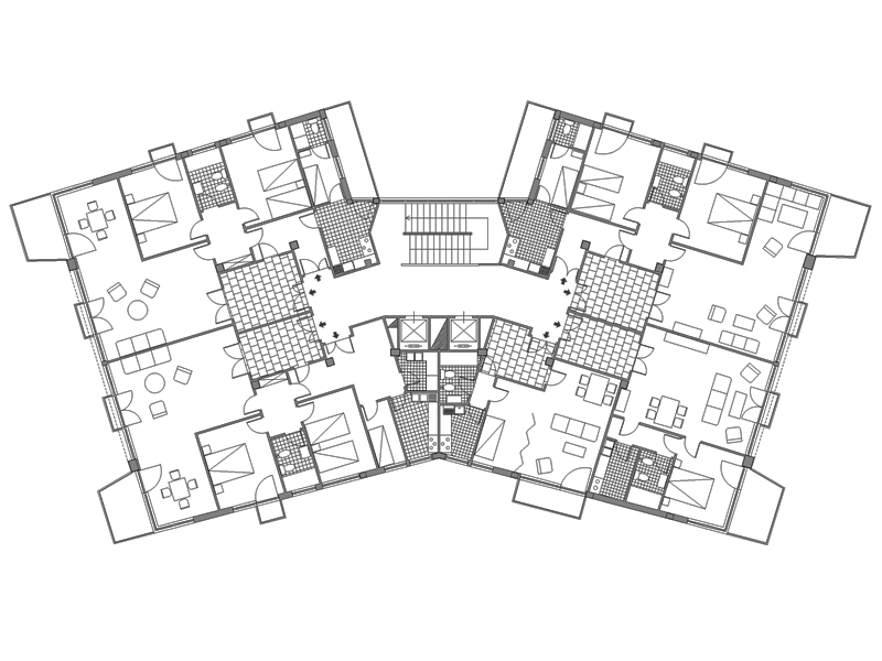 Palazzina Cassiopea in via Archimede 191. Pianta dwg