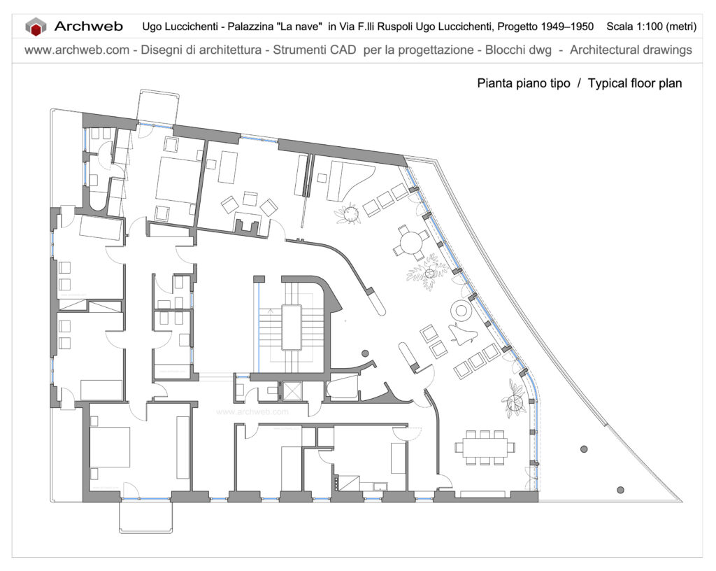Palazzina "La Nave" progettata dall'ing. Ugo Luccichenti.