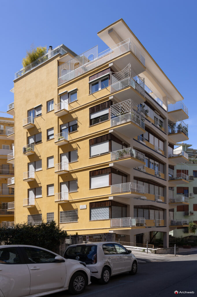Three-quarter view of the Cassiopea building