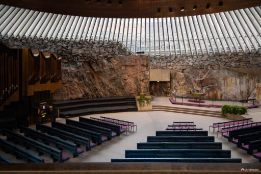 Chiesa del Temppeliaukion a Helsinki. Fotografie © Archweb.com
