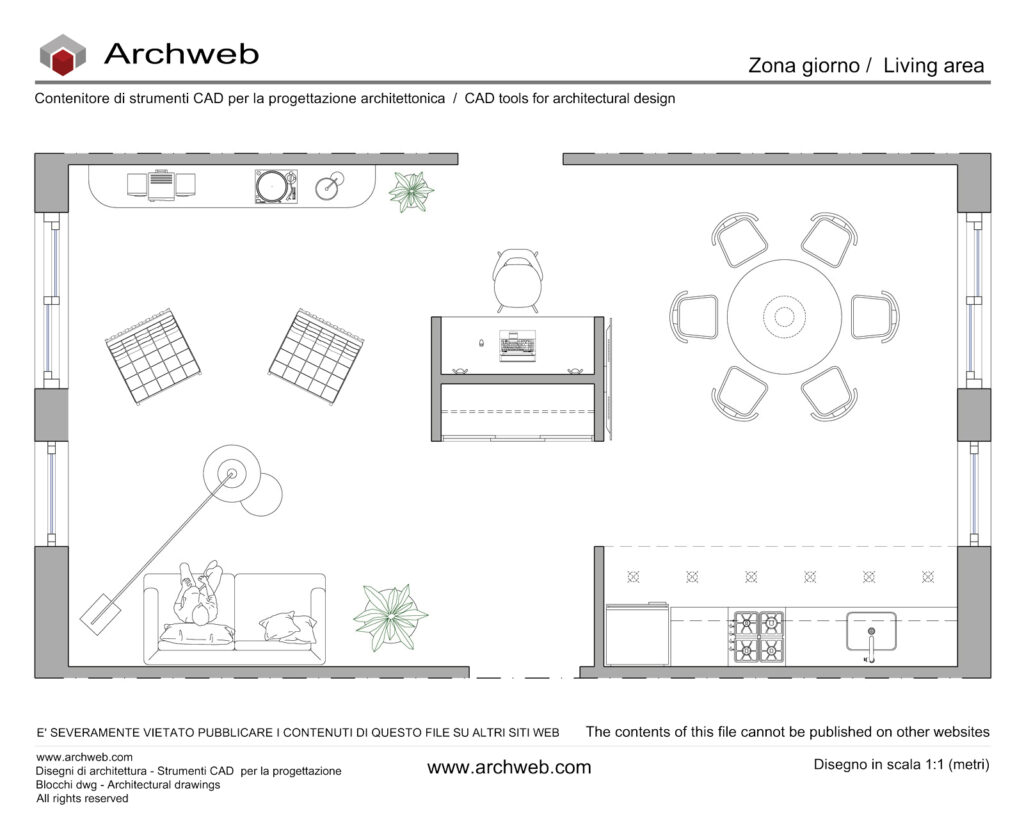 Zona giorno 20 dwg Archweb