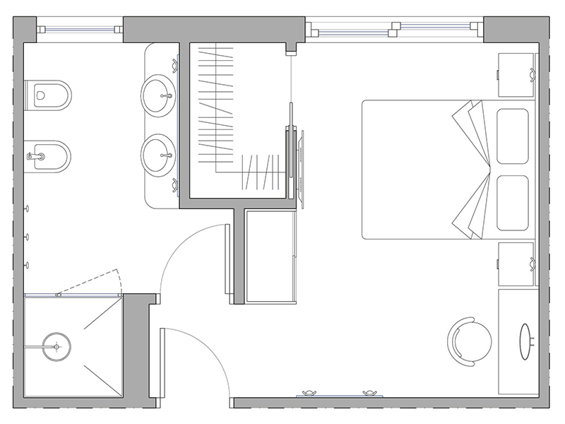 Camera da letto con bagno 26 dwg Archweb