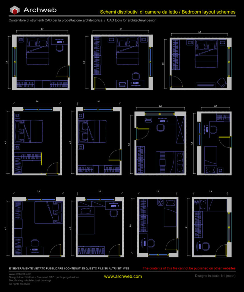 Camere da letto 01 dwg Archweb