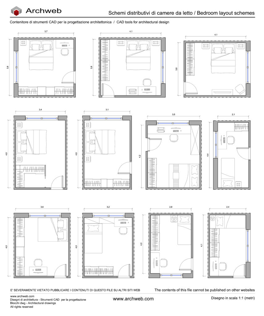 Camere da letto 01 dwg Archweb