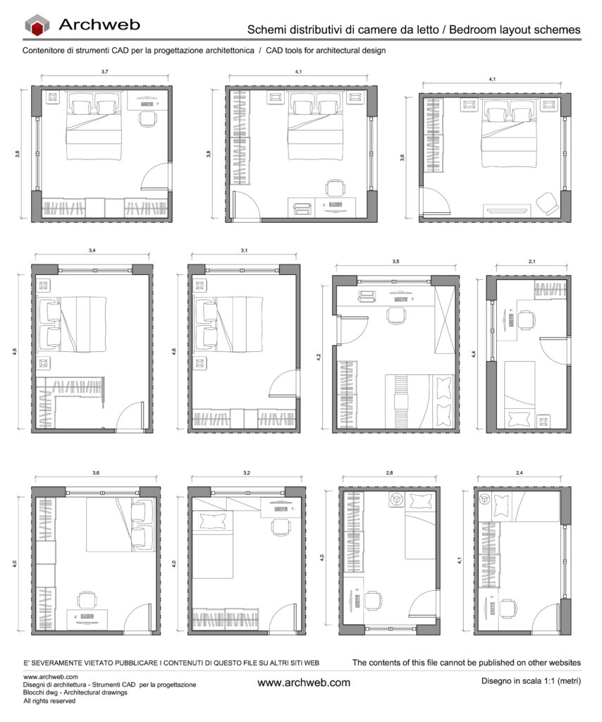 Camere da letto 01 dwg Archweb