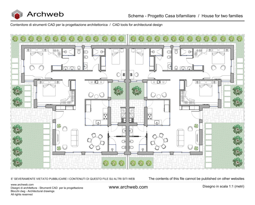 Casa bifamiliare 32 dwg cad Archweb