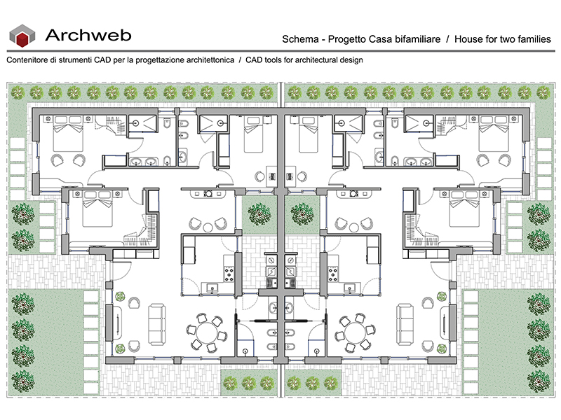 Casa bifamiliare 32 dwg cad Archweb