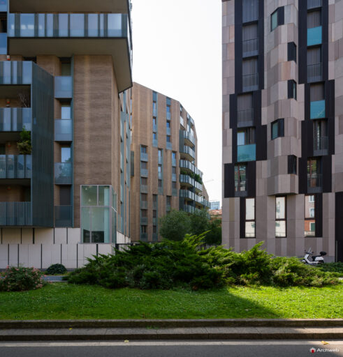 Complesso residenziale Novetredici a Milano nel quartiere Porta Nuova. Fotografie © Archweb.com