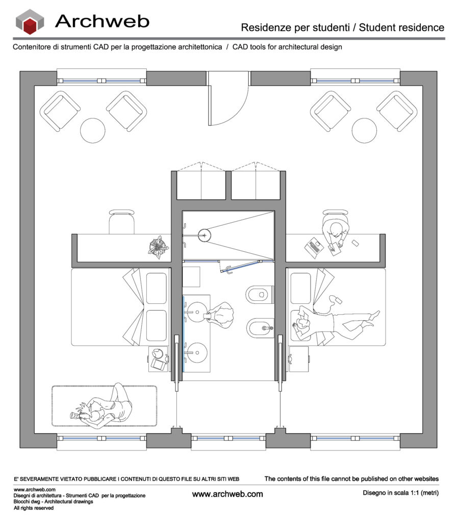 Alloggi per studenti 11 dwg Archweb.