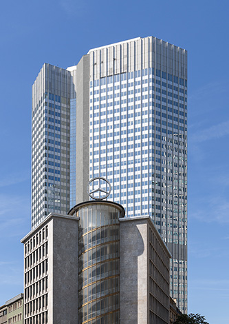 Il grattacielo Eurotower a Francoforte, ex sede della banca Centrale Europea