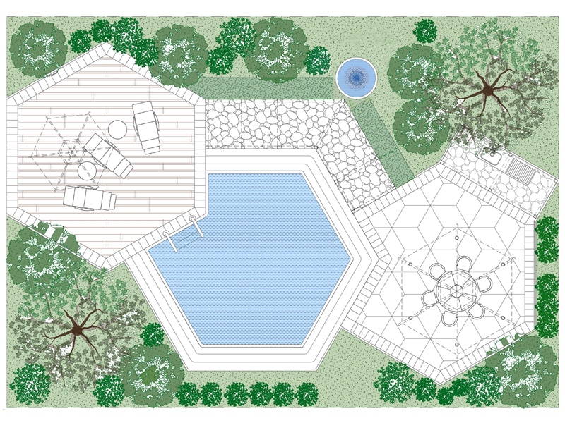 Giardino con piscina dwg 10