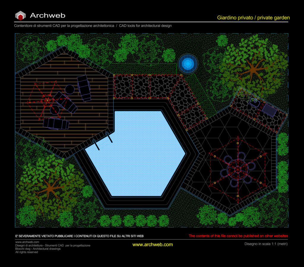 Giardino con piscina dwg 10