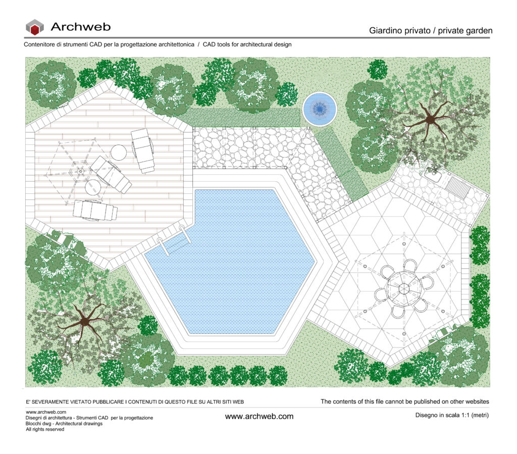 Giardino con piscina dwg 10