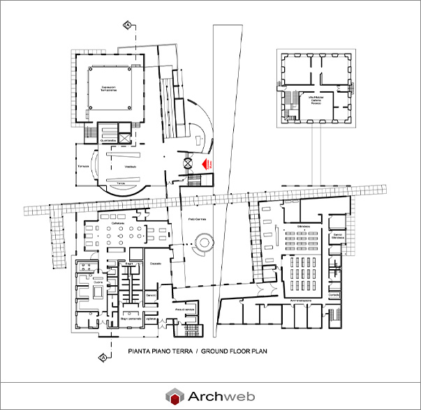 Disegno DWG del piano terra del Museum Angewandte Kunst (MAK) di Francoforte