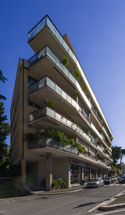 Palazzina in via Denza, Roma 1955. Progetto Monaco-Luccichenti. Fotografie © Archweb.com