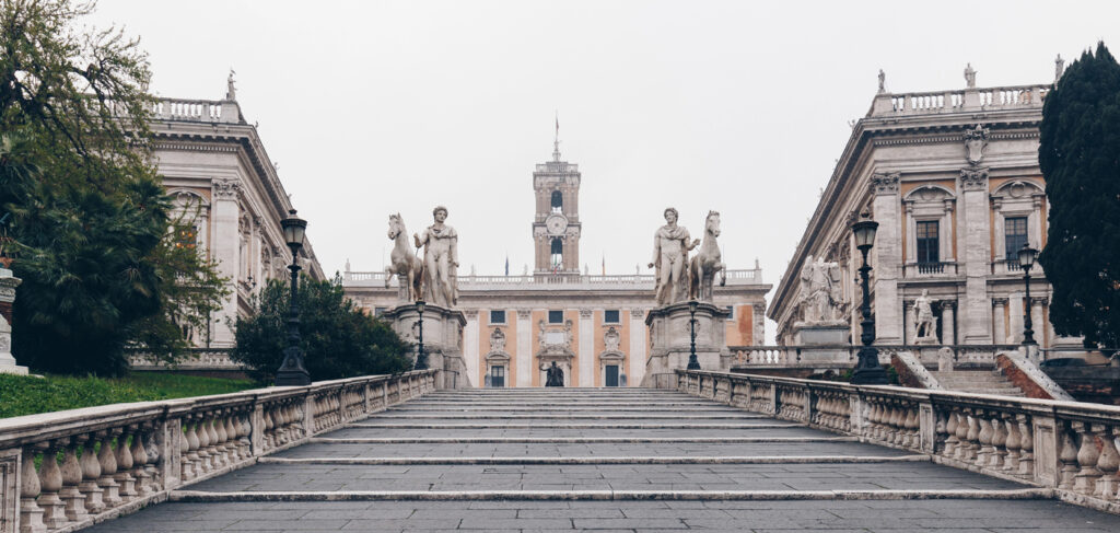 Cordonata di salita alla Piazza del Campidoglio a Roma