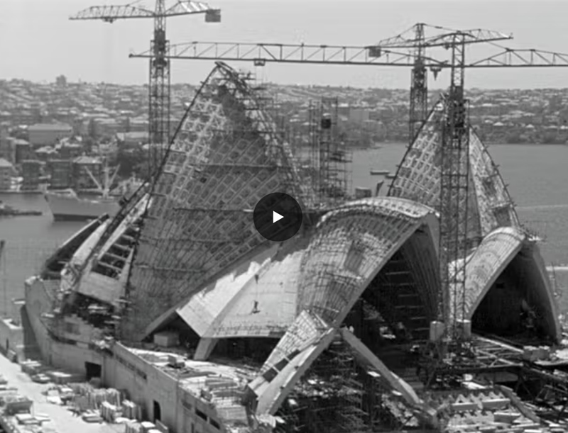 Film della costruzione della Sydney Opera House. Realizzato dalla Commonwealth Film Unit nel 1972