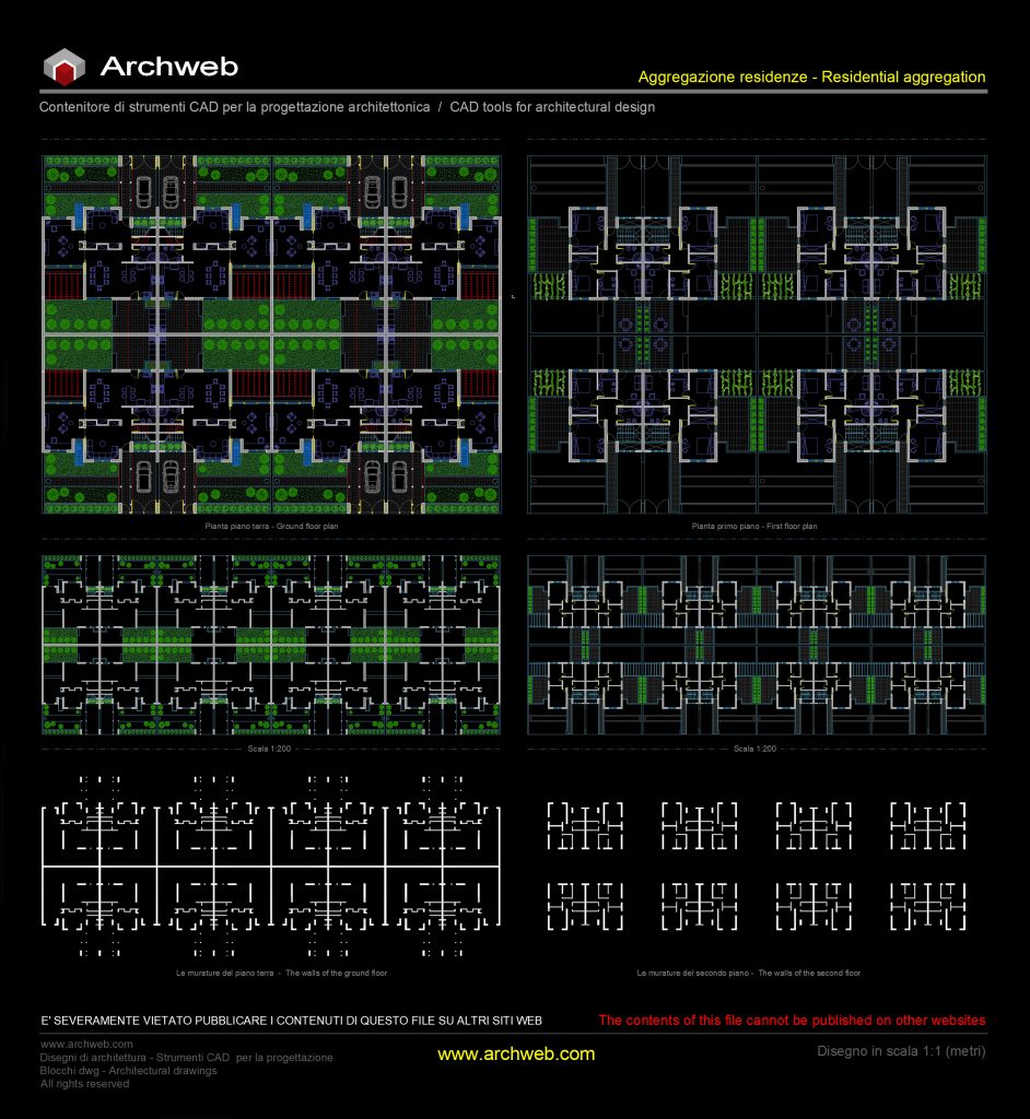 Aggregazione abitazioni dwg 02 Anteprima CAD