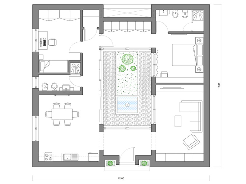 Patio house 19 dwg