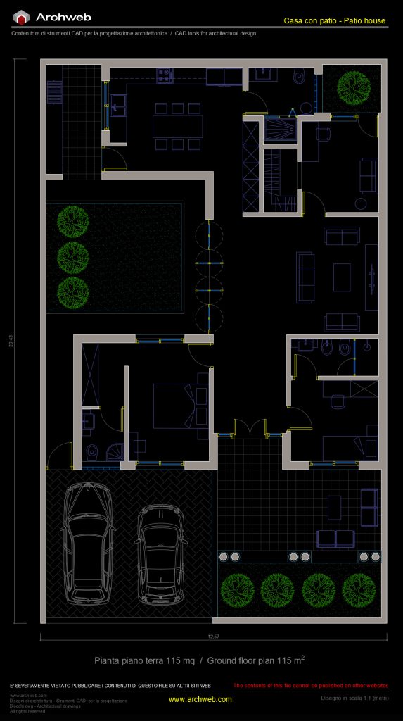 Casa con patio 21 dwg. Screenshot CAD