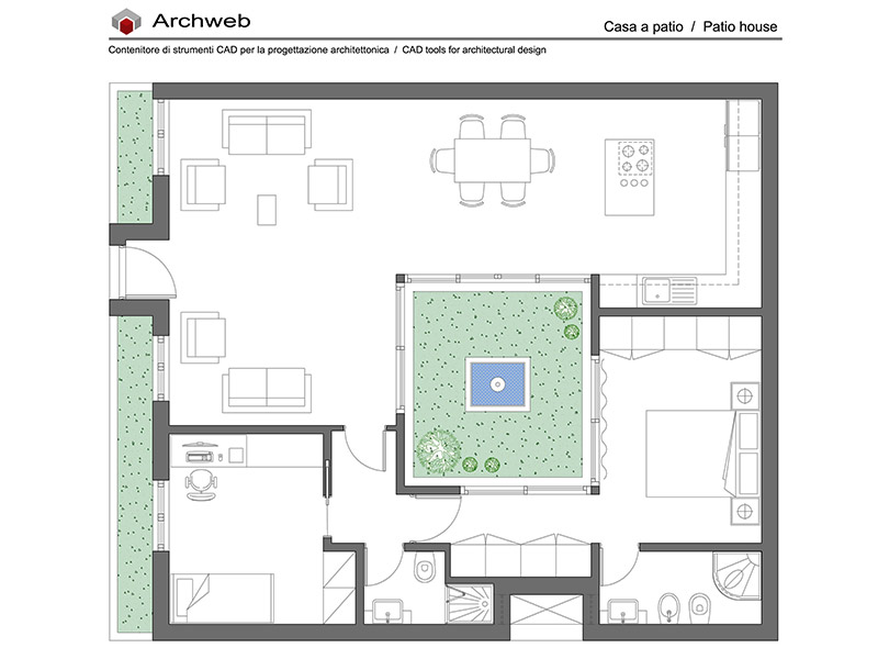 Casa con patio 22 dwg