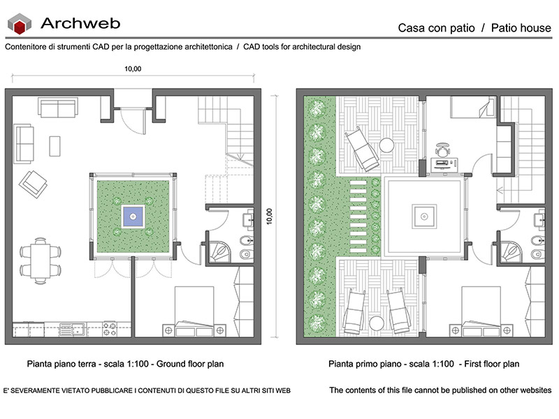 Casa con patio 24 dwg