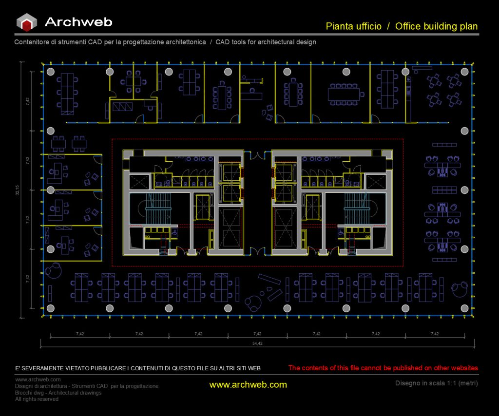 Schema ufficio 20 cad Archweb