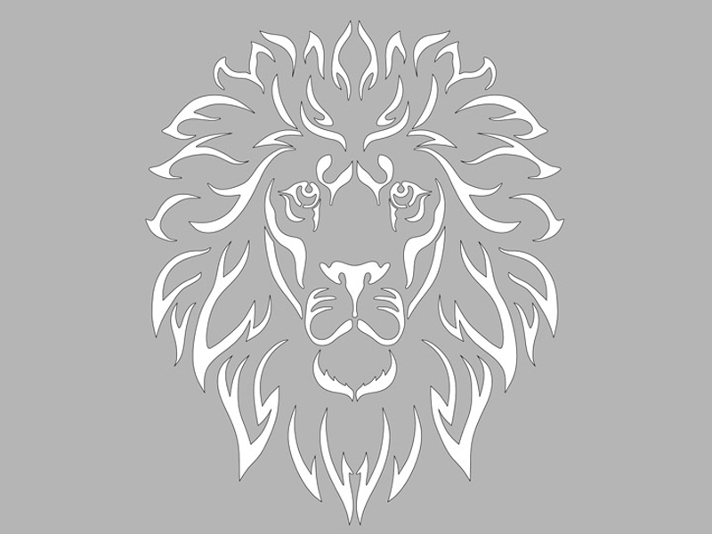 Lion head design for laser cutting