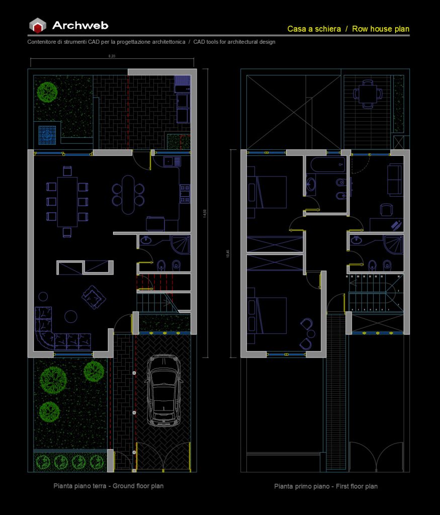 Casa a schiera 34 CAD dwg